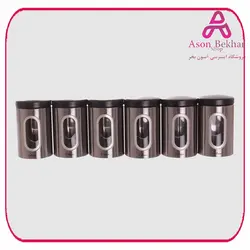 سرویس بانکه حبوبات پنجره دار استیل خارجی یک کیلویی یونیک کد 4384