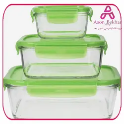 ست 3 عددی ظروف غذا فریزری مربع لومینارک