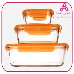 ست 3 عددی ظروف غذا فریزری مربع لومینارک