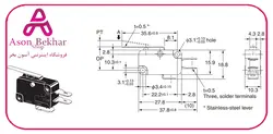 میکروسوئیچ 15A 250VAC اهرم دار 28mm مدل V-152-1C25 : آسون بخر  الکترونیک, برق و الکترونیک, کلید، سوئیچ، کیپد محصول