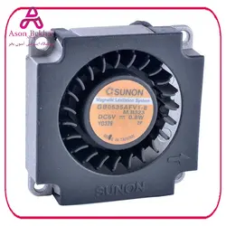 فن مینی بلوور 5 ولت سه سیمه سایز 2.5X2.5 مارک SUNON مدل GB0535AFV1 دارای هیت سینک فلزی
