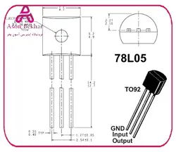 رگولاتور 5+ ولت WS78L05 پلاستیکی پکیج TO-92