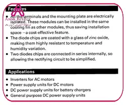 ماژول POWER DIODE مدل 2RI100E-080-100A-800V مارک FUJI : آسون بخر  الکترونیک, برق و الکترونیک, ترایاک و تریستور محصول