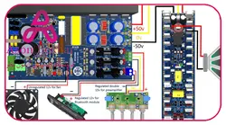 ماژول تغذیه آمپلی فایرAUDPS-750 با خروجی دوبل 60 ولت