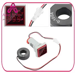 ولتمتر و آمپرمتر چراغ سیگنالی  AC500V-100A  قرمز مربعی مدل AD16-22FVA