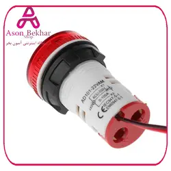 ولتمتر و آمپرمتر چراغ سیگنالی  AC500V-100A  قرمز گرد مدل AD101-22VAM