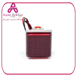 ولتمتر، آمپرمتر و فرکانس متر چراغ سیگنالی AC500V-100A-70Hz قرمز مربعی مدل AD16-22VAHZS