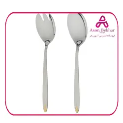 قاشق و چنگال سرو سالاد ناب استیل مدل پالرمو کد SZ-300-01