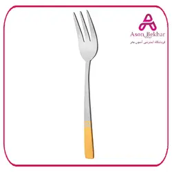 چنگال میوه خوری ناب استیل مدل فلورانس دورطلایی بسته 6 عددی