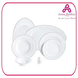 چینی زرین سرویس 28 پارچه غذاخوری سپید صدف