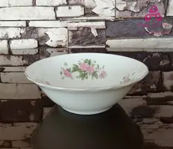 کاسه ماست چینی مدل ورتی گل قرمز