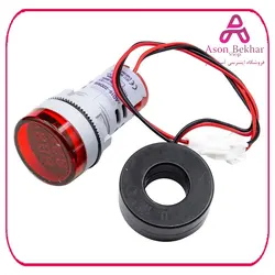 ولتمتر و آمپرمتر چراغ سیگنالی  AC500V-100A  قرمز گرد مدل AD16-22FVA