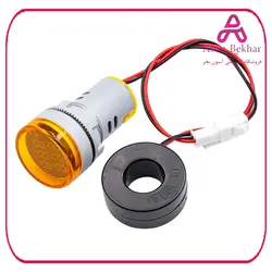 ولتمتر و آمپرمتر چراغ سیگنالی  AC500V-100A  زرد گرد مدل AD16-22FVA