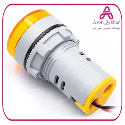 ولتمتر و آمپرمتر چراغ سیگنالی  AC500V-100A  زرد گرد مدل AD16-22FVA