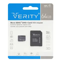 کارت حافظه microSDXC وریتی مدل Extreme کلاس 10 استاندارد UHS-I U سرعت 80MBps ظرفیت 64 گیگابایت به همراه آداپتور SD - Asrtools