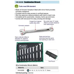 قیمت و خرید آچار یکسر تخت و یکسر رینگ پروسکیت مدل Proskit HW-6509B مجموعه 9 عددی | عصرتولز