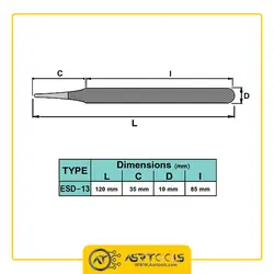 انبر پنس دیتک مدل DTEC ESD-13 سایز 115 میلی متر - Asrtools
