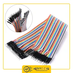 سیم فلت برد بورد دو سر نر مدل MM-20cm مجموعه 40 عددی - Asrtools