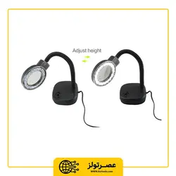 ذره بین پایه دار رومیزی خرطومی مدل 308-LED - Asrtools