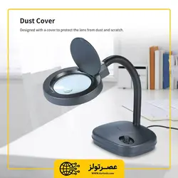 ذره بین پایه دار رومیزی خرطومی مدل 308-LED - Asrtools