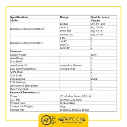 لوکس متر یونی تی مدل UNI-T UT382 - Asrtools
