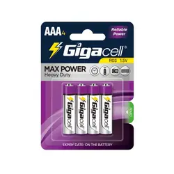 باتری نیم قلمی گیگاسل مدل Gigacell Max Power بسته 4 عددی - Asrtools