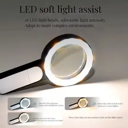 ذره بین دستی با نور LED مدل 18-2290 - Asrtools