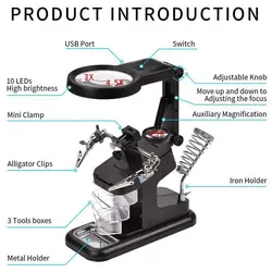 ذره بین گیره دار و پایه هویه مدل TE-803 - Asrtools