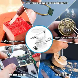 ذره بین گیره دار و پایه هویه مدل TE-803 - Asrtools