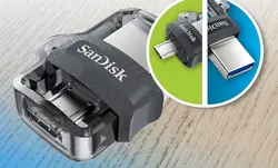 فلش مموری سن دیسک مدل Ultra Dual Drive M3.0 ظرفیت ۳۲ گیگابایت