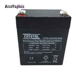 باتری سیلید اسید 12 ولت 4.5 آمپر ساعت برند کریستال فروشگاه اینترنتی آتا تجهیز