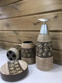 ست سرویس بهداشتی 4تیکه طرح گل