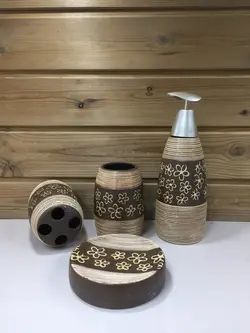 ست سرویس بهداشتی 4تیکه طرح گل