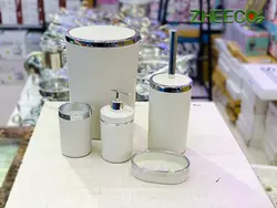 ست سرویس بهداشتی ۵ تکه اکرولیک طوسی نقره ای