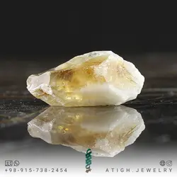 سنگ راف (تراش نخورده) سیترین معدنی خوشرنگ مناسب سنگ درمانی و دکوری تنظیم و تعادل چاکرای خورشیدی وزن 63 قیراط