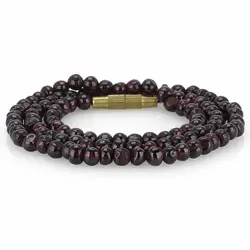 گردنبند یاقوت گارنت (سیلان) معدنی کیفیت و رنگ عالی شفاف تراش نامنظم ظریف قفل mystery