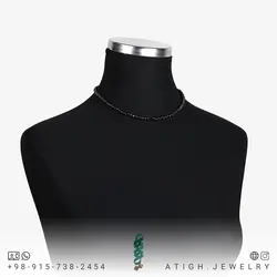 گردنبند یاقوت گارنت (سیلان) معدنی کیفیت و رنگ عالی شفاف تراش نامنظم ظریف قفل mystery