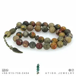 تسبیح موکائیت معدنی کیفیت بسیار بالا 33 دانه دستساز طراحی اسلیمی هارمونی رنگ بسیار جذاب