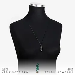 گردنبند مهره لول عقیق باباقوری معدنی مات طرح قدیمی با نقش و نگار زیبا همراه بند چرمی خاصیت چشم نظر