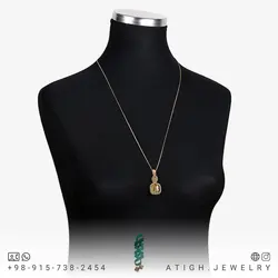 گردنبند چشم ببر طبیعی تراش مربع کیفیت بالا بازی نور و رنگ زیبا تخصصی سنگ درمانی دور بافت مکرومه همراه بند چرم