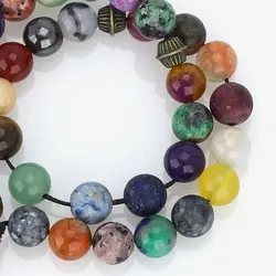 تسبیح احجار الشفا (سنگ درمانی)، هفت سنگ چاکرا و محافظ هاله انرژی 33 دانه شیخک چشم ببر معدنی سری بینظیر سنگ های کمیاب 33 نوع سنگ