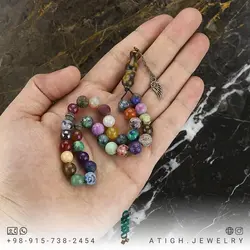تسبیح احجار الشفا (سنگ درمانی)، هفت سنگ چاکرا و محافظ هاله انرژی 33 دانه شیخک چشم ببر معدنی سری بینظیر سنگ های کمیاب 33 نوع سنگ