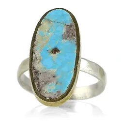 انگشتر نقره فیروزه نیشابوری شجری معدنی خوشرنگ با نقش و نگار خاص رنگ صددرصد طبیعی رکاب دستساز نقره 925 عیار دور ساده طلایی