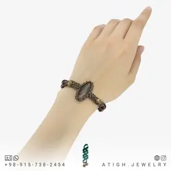 دستبند جاسپر تراش بیضی، چشم ببر تراش استار، سنگ خون و مار سنگ معدنی با نقش و نگار خاص هارمونی رنگ جذاب بافت مکرومه دستساز