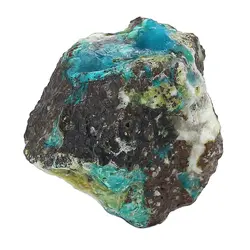 سنگ کریزوکولا راف (تراش نخورده) معدنی با نقش و نگار خاص خوشرنگ مناسب دکوری سنگ درمانی مخصوص چاکرای پنجم 15.8 گرم