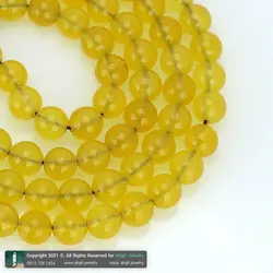 تسبیح و گردنبند عقیق زرد شفاف معدنی خوشرنگ 101 دانه دستساز اسلیمی