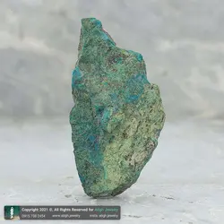 سنگ کریزوکولا راف (تراش نخورده) معدنی با نقش و نگار زیبا خوشرنگ مناسب دکوری سنگ درمانی مخصوص چاکرای پنجم