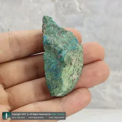 سنگ کریزوکولا راف (تراش نخورده) معدنی با نقش و نگار زیبا خوشرنگ مناسب دکوری سنگ درمانی مخصوص چاکرای پنجم