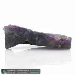 سنگ راف (تراش نخورده) فلوریت بنفش و سبز معدنی بسیار خوشرنگ مناسب دکوری سنگ درمانی مخصوص چاکرای 4 و 7