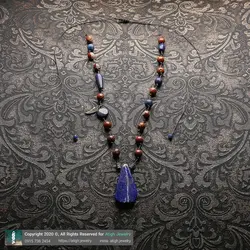سینه ریز لاجورد افغان درجه کیفی A تراش های مختلف و جاسپر قرمز معدنی بافت گره ای